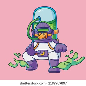 cute astronaut pose. Isolated cartoon person illustration. Flat Style vector