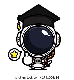 cute astronaut posing good to celebrate graduation