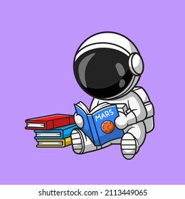 Cute Astronaut Reading Book Cartoon Vector Icon Illustration.
Technology Education Icon Concept Isolated Premium Vector.
Flat Cartoon Style