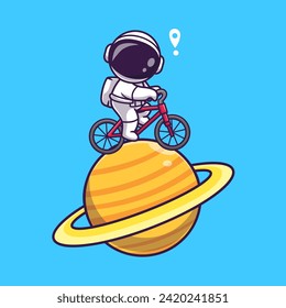 Cute Astronaut Riding Bicycle On Planet Cartoon Vector Icon
Illustration. Science Transportation Icon Concept Isolated
Premium Vector. Flat Cartoon Style