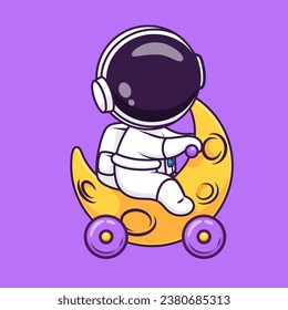 Cute Astronaut Riding Moon Motorcycle Toy Cartoon Vector
Icon Illustration. Science Transportation Icon Concept
Isolated Premium Vector. Flat Cartoon Style