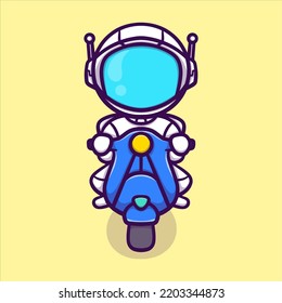 Reiten des Cute Astronauten, Vektorsymbol