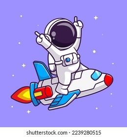 Cute-Astronautenreiter in der Weltraumkartoon Vektorgrafik Illustration. Science Technology Icon Konzept isolierter Premium-Vektorgrafik. Flachbildkartonstil