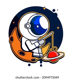 Cute Astronaut Riding Rocket Cartoon Vector Icon Illustration. Science Technology Icon Concept Isolated Premium Vector. Flat Cartoon Style