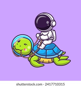 Cute Astronaut Riding Turtle Cartoon Vector Icon Illustration.
Science Animal Icon Concept Isolated Premium Vector. Flat
Cartoon Style