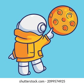 cute astronaut robot go to mood by walking