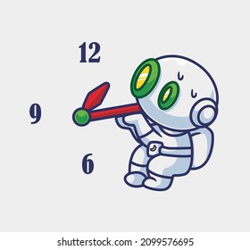 cute astronaut robot with his deadline