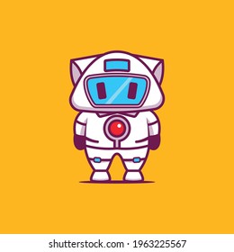 Cute astronaut robot Illustration Vector