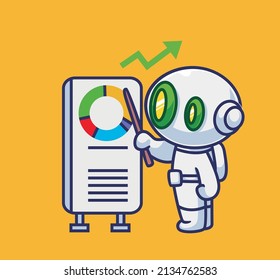 cute astronaut robot learn strategy for investment