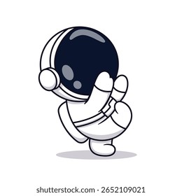 Cute Astronaut Running Cartoon Vector Icon Illustration. Science Technology Icon Concept Isolated Premium Vector. Flat Cartoon Style