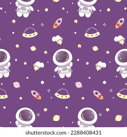 Patrón transparente de astronauta lindo para papel tapiz de patrón de bebé