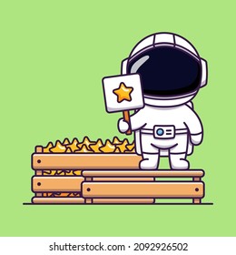 Cute astronaut selling his star
