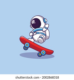 cute astronaut skater logo. suitable for your brand identity.