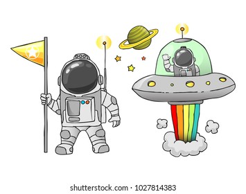 cute astronaut sketch 