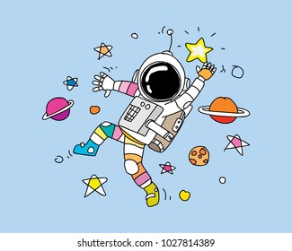 cute astronaut sketch 
