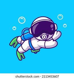 Cute Astronaut Schnorcheln Cartoon Vektorsymbol Illustration.
Technology Sport Icon Konzept isoliert Premium Vektorgrafik. flach
Cartoon-Stil