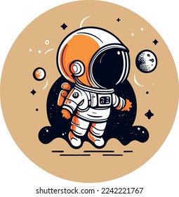 A cute astronaut in space