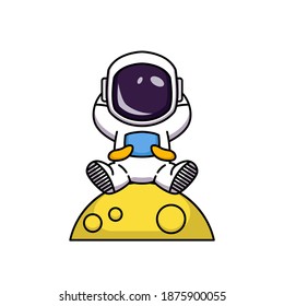 Cute Astronaut Flying Pencil Rocket Cartoon Stock Vector (Royalty Free ...