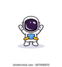 cute astronaut in the space mascot