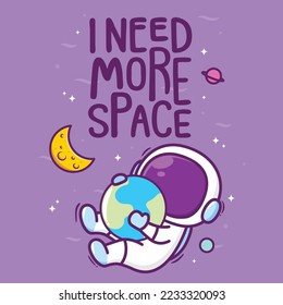 cute astronaut in space with cute quotes