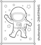 Cute astronaut in space suitable for children