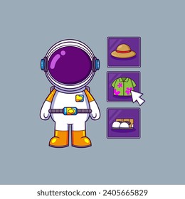 Cute Astronaut standing and option for holiday. Science holiday Icon Concept of illustration