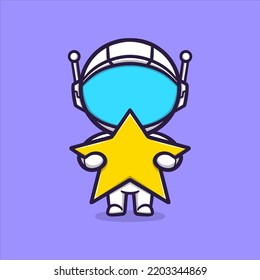 Cute Astronaut mit Stern, Vektorsymbol