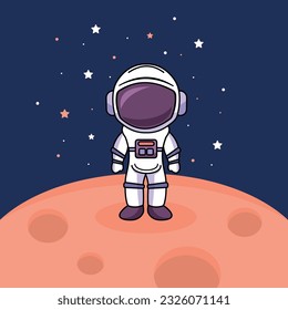 Cute astronaut in the starry space