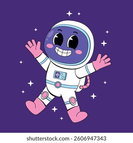 Cute astronaut with stars cartoon