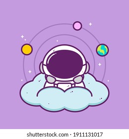 astronauta lindo en la nube