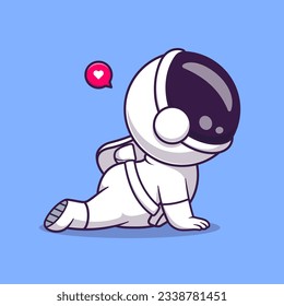 Cute Astronaut Stretching Cartoon Vector Icon Illustration. Science Sport Icon Concept Isolated Premium Vector. Flat Cartoon Style