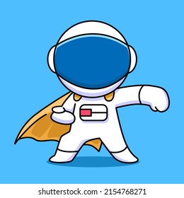 cute astronaut superhero cartoon design