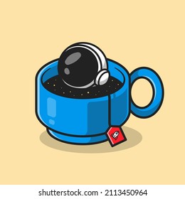 Cute Astronaut Tea Cartoon Vector Icon Illustration.
Technology Drink Icon Concept Isolated Premium Vector. Flat
Cartoon Style