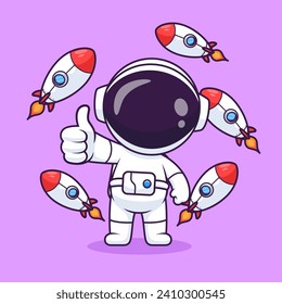 Astronauta Cute Con Icono De Vector De Caricatura De Cohetes
Ilustración. Concepto de icono de la tecnología de la ciencia aislado
Vector Premium. Estilo de dibujo plano