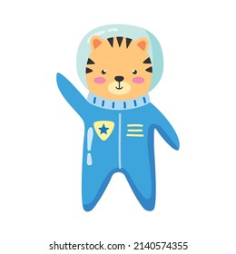tigre astronauta lindo personaje cómico