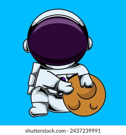 Cute astronaut vector art illustration
