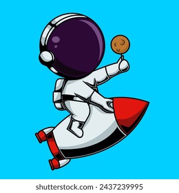 Nette Astronaut Vektor-Kunst-Illustration