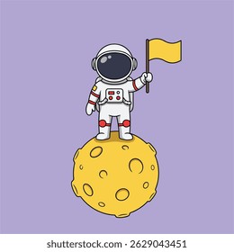 Cute astronaut vector cartoon illustration