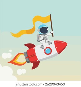 Cute astronaut vector cartoon illustration
