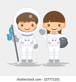 Cute Astronaut, Vector Illustration