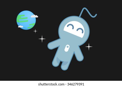 Cute astronaut vector illustration