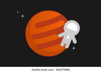 Cute astronaut vector illustration