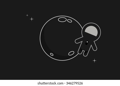 Cute astronaut vector illustration