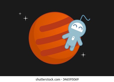 Cute astronaut vector illustration