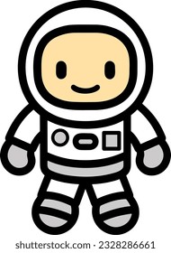 Cute Astronaut vector illustration icon flat style isolate on background