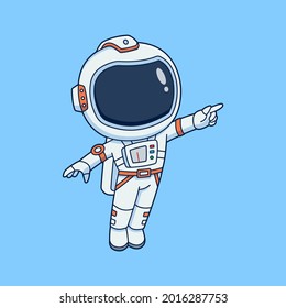 Cute astronaut wearing space suit