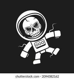 Cute Astronaut Working On Laptop Cartoon Vector Icon Illustration. Science Technology Icon Concept Isolated Premium Vector. Flat Cartoon Style