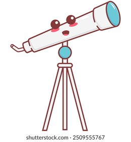 Niedliches astronomisches Teleskop von Weltraumelementen Illustration