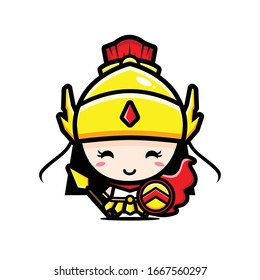 cute athena character vector design