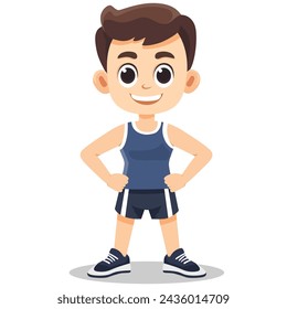 Carácter lindo del atleta, diseño del vector de la ilustración 